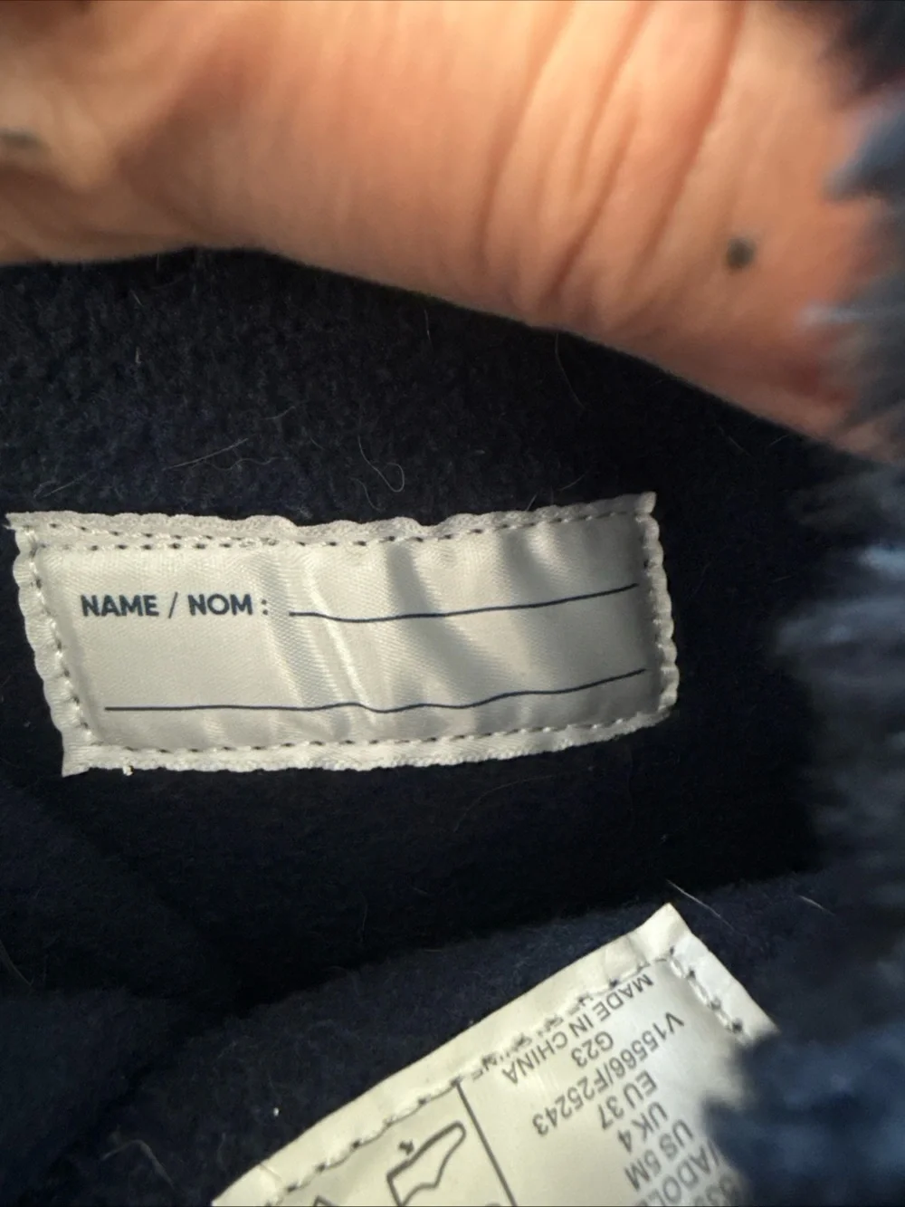 Youth Girls Lands’ End Navy Winter Snow Boots with Faux Fur Trim